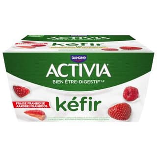 Activia Kéfir fraise, framboise, 4x100g