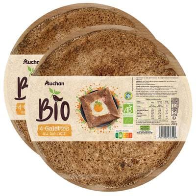 Auchan BIO Galettes au Blé Noir Bio, Lot de 2x200g