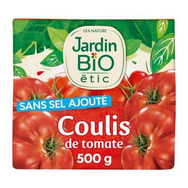 Jardin Bio Etic Coulis de tomate Bio sans sel ajouté, 500g
