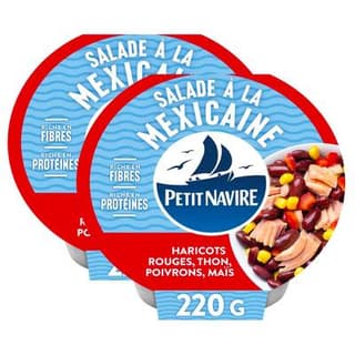 Petit Navire Salade à la Mexicaine - Thon, haricots rouges, maïs en conserve, Lot de 2x220g