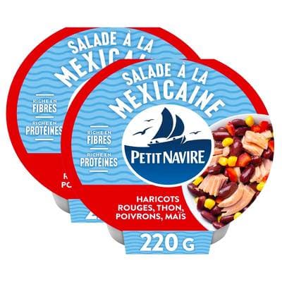 Petit Navire Salade à la Mexicaine - Thon, haricots rouges, maïs en conserve, Lot de 2x220g