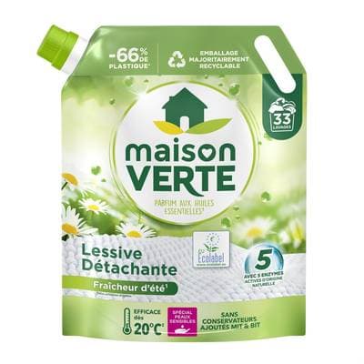 Maison Verte Lessive eco pack détachante Fraîcheur d'été 33 lavages, 1,485L