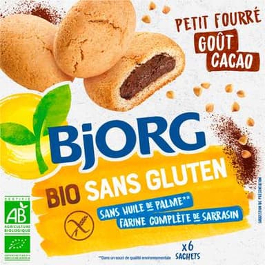 Bjorg Petit fourré goût cacao bio et sans gluten, 180g