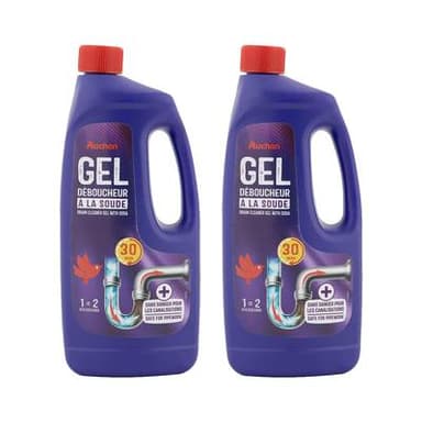 Auchan Gel déboucheur WC, Lot de 2x1L