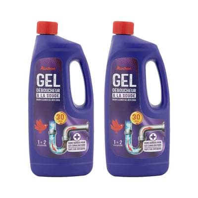 Auchan Gel déboucheur WC, Lot de 2x1L