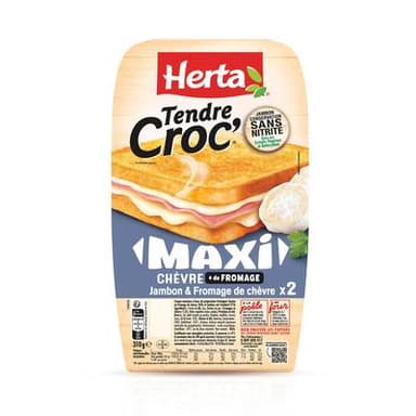 Herta Croque-Monsieur Maxi Jambon & Fromage de Chèvre, 2x155g