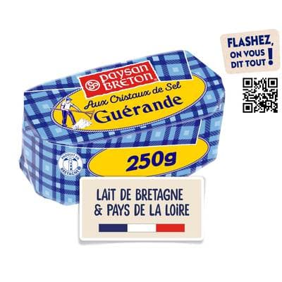 Paysan Breton Beurre moulé aux cristaux de sel de Guérande, 250g