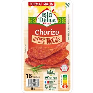 Isla Délice Chorizo de Boeuf - HALAL, 16 tranches - 65g