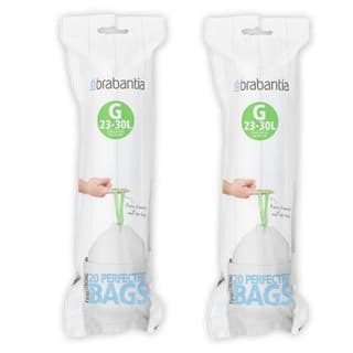Brabantia Sacs poubelle 23-30L - Taille G, Lot de 2 x 20 sacs de 23-30L