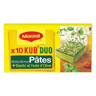 Maggi Bouillon Kub pour Pâtes Basilic et Huile d'Olive - 10 Cubes, 10x10,5g