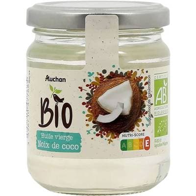 Auchan BIO Huile vierge de noix de coco Bio, 18cl