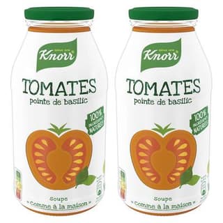 Knorr & La Potagère Soupe tomate pointe de basilic- Comme à la maison, Lot de 2x45cl
