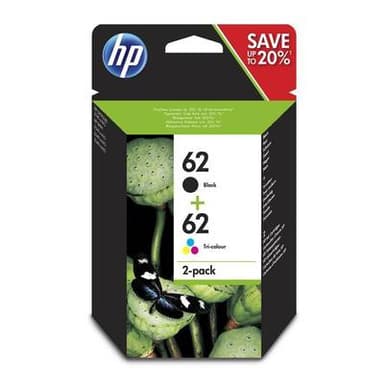 Hewlett packard Cartouches d'encre multipack noire et couleurs 62, 2  cartouches
