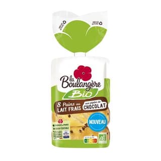 La Boulangère Pain au Lait et Pépites de Chocolat Bio, 280g