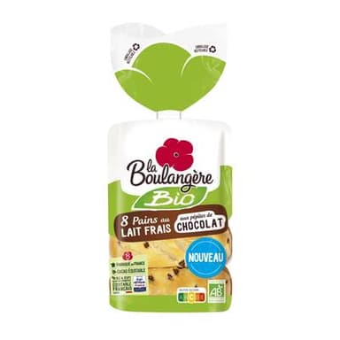 La Boulangère Pain au Lait et Pépites de Chocolat Bio, 280g