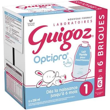 Guigoz Lait bébé liquide Optipro 1er âge, 0-6 mois, 6x23cl
