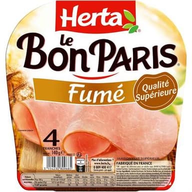 Herta Jambon Fumé Le Bon Paris, 4 tranches - 140g