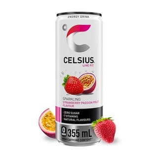 Celsius Boisson énergisante saveur fraise passion, 35,5cl