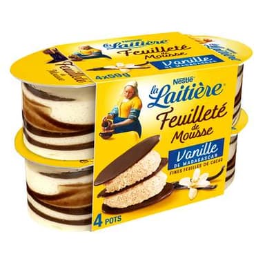La laitière Feuilleté de mousse vanille, 4x57g