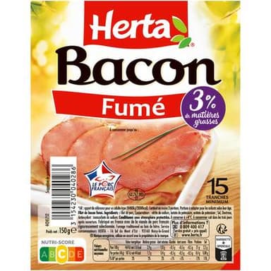 Herta Bacon Fumé, 15 tranches - 150g