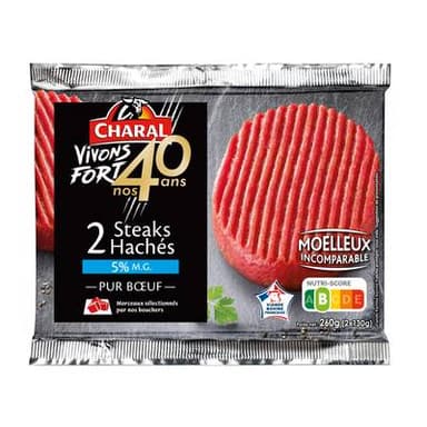 Charal Steaks Hachés 5%MG, 2x130g