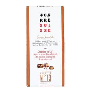 Carré Suisse Tabelette Chocolat au Lait Pépites de Caramel et Sel de Guérande, 100g