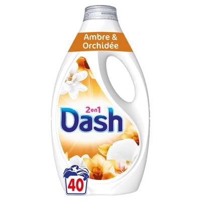 Dash Lessive liquide Ambre et Orchidée, 1,8L