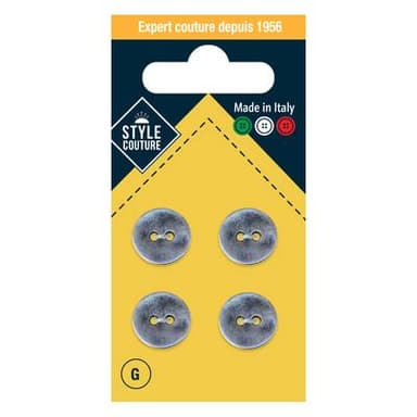 Style couture Boutons Argent 14mm, 4 pièces