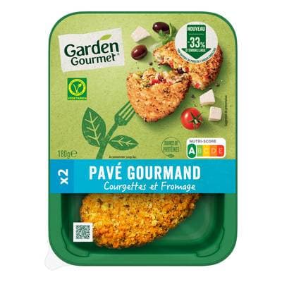 Garden Gourmet Pavé Gourmand Courgettes Fromage, 2x90g
