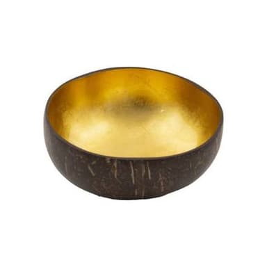 Point virgule Bol en noix de coco or métallique, 13 cm