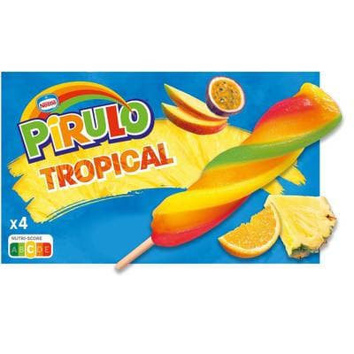 Pirulo Glaces à l'eau saveur tropicale, 4x61g