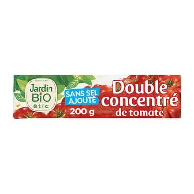 Jardin Bio Etic Double concentré de tomate Bio Sans sel ajouté, 200g