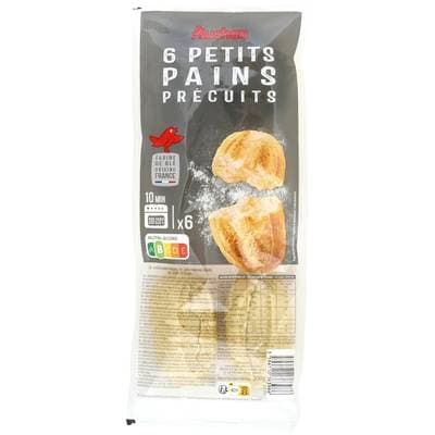Auchan Petits Pains Précuits, 6 pains - 300g