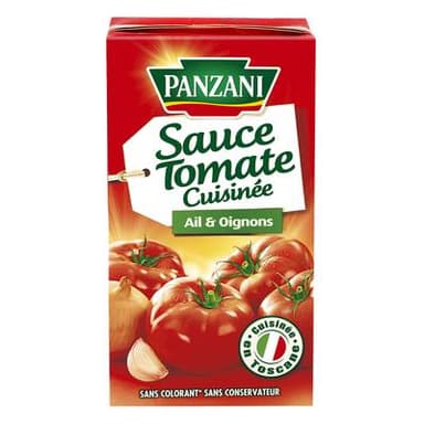 Panzani Sauce tomate cuisinée Ail et oignons, 500g