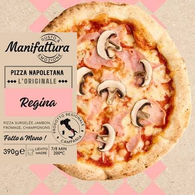 MANIFATTURA Pizza Regina Mozzarella Jambon Cuit, 390g