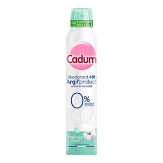 Cadum Déodorant spray Argil Protect au Coton 48H, 200ml