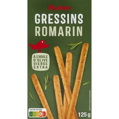 Auchan Gressins au romarin, 125g