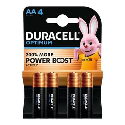 Duracell 4 Piles LR06 / AA Alcaline Optimum, 4  piles