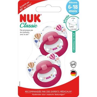 Nuk 2 Sucettes en silicone 6-18 mois