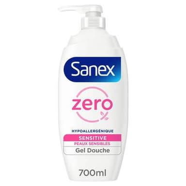 Sanex Gel Douche Zéro Peaux Sensibles Hypoallergénique, 700ml