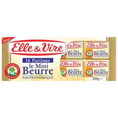 Elle&Vire Mini beurre doux portions 82%mg, 16x12,5g