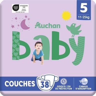 Auchan Baby Couches taille 5 (11-25kg), 38 couches