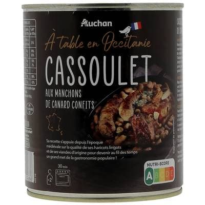 Auchan Terroir Cassoulet aux manchons de canard confits, 840g