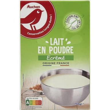 Auchan Lait en poudre écrémé origine France, 750g