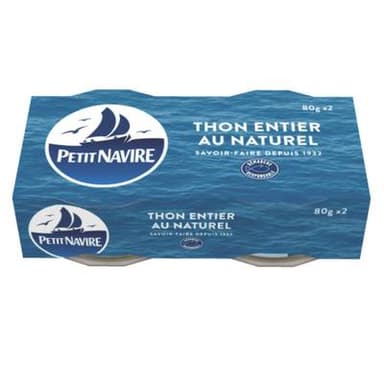 Petit Navire Thon Entier au Naturel Albacore, 2x56g