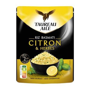 Taureau Ailé Riz micro-ondes express basmati citron et herbes, 220g