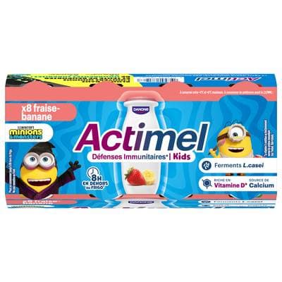 Actimel Yaourt à boire Fraise Banane, 8x100g