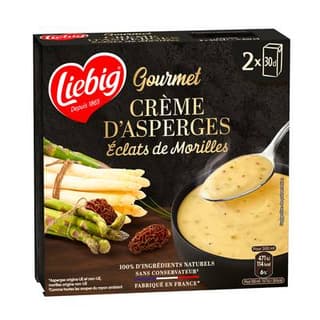 Liebig Duo d'Asperges aux Eclats de Morilles Soupe liquide en brique individuelle, 2x30cl