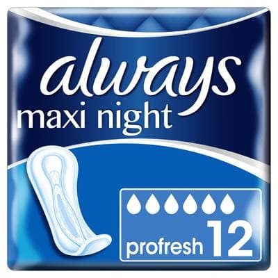 Always Serviettes hygiéniques Nuit - Maxi Night ProFresh, 12 serviettes