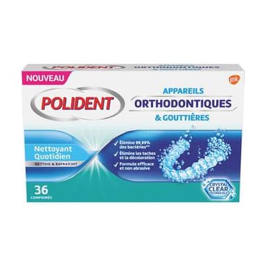 Polident Nettoyant quotidien pour appareil dentaire, 36 pièces
